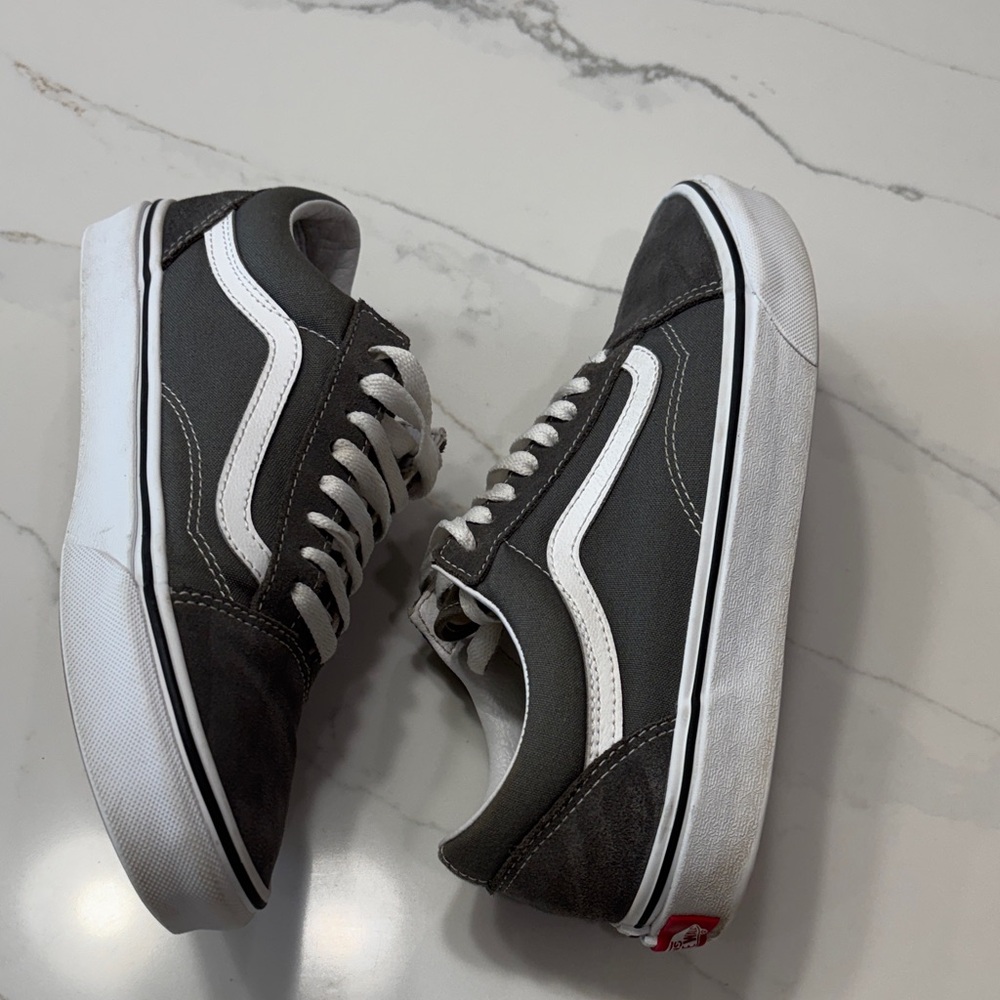 Vans Old Skool Gray and White Suede Low Top Sneakers - Picture 10 of 15